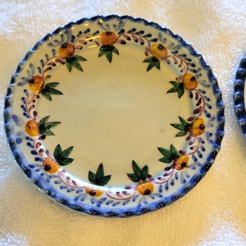 Carvalhinho Porto Handpainted Vintage Butter Pat Plates (set of 12)